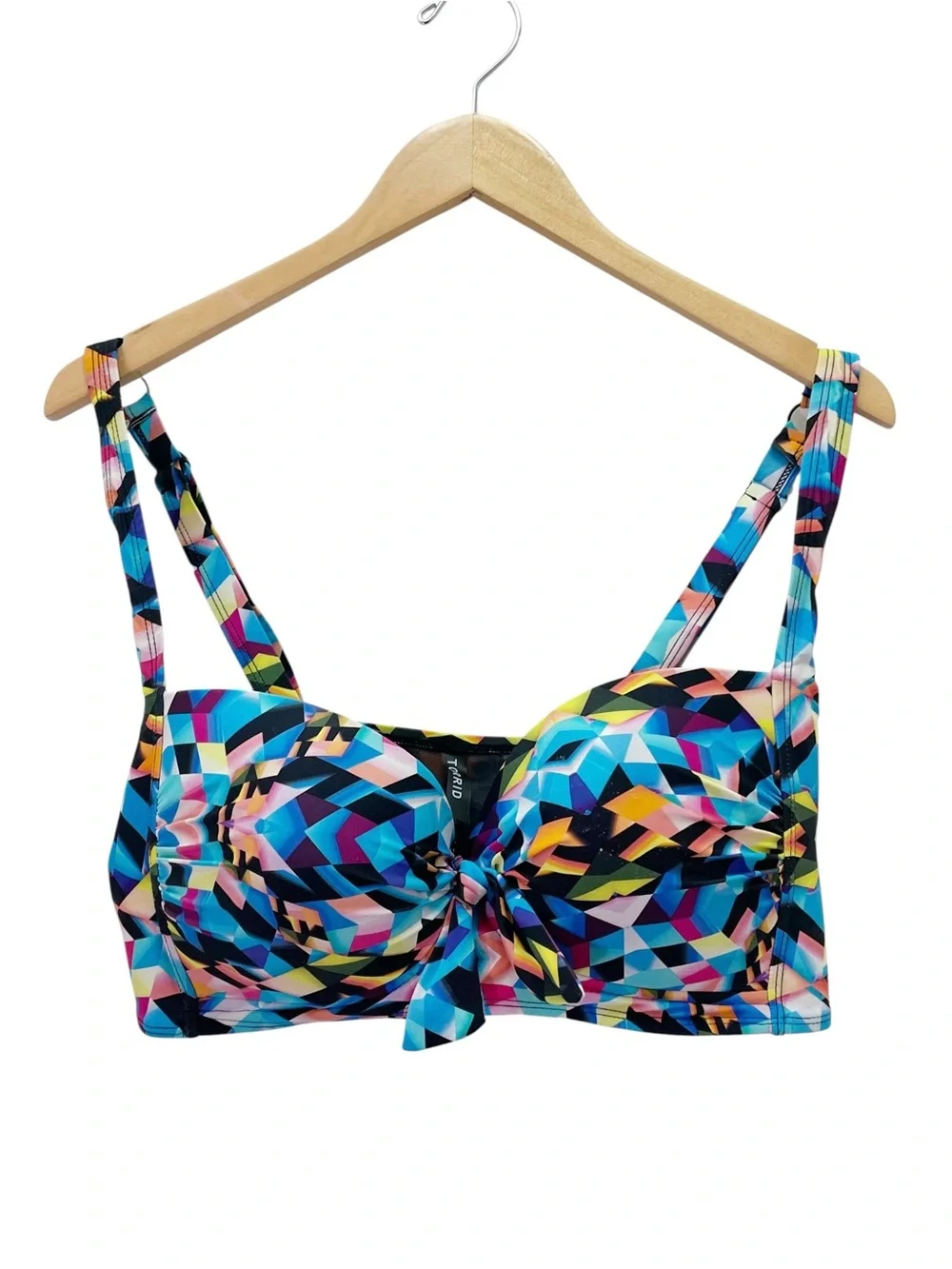 Torrid Bikini Set Size Size 1 (14/16) Multicolor Geometric Underwire High Waist